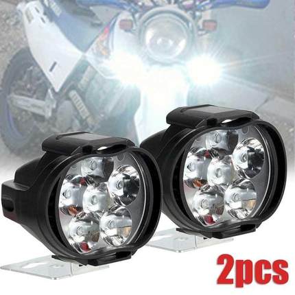 2 Pcs 6 LED Motorcycle Auxiliary Headlight Spotlights Lamp H