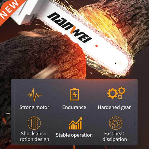 Cordless Chansaw 21V 10nch Portable Chansaw Fast Charger