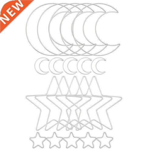 Moon Star Dream Catcher Metal Hoop Rings Circle Macrame For