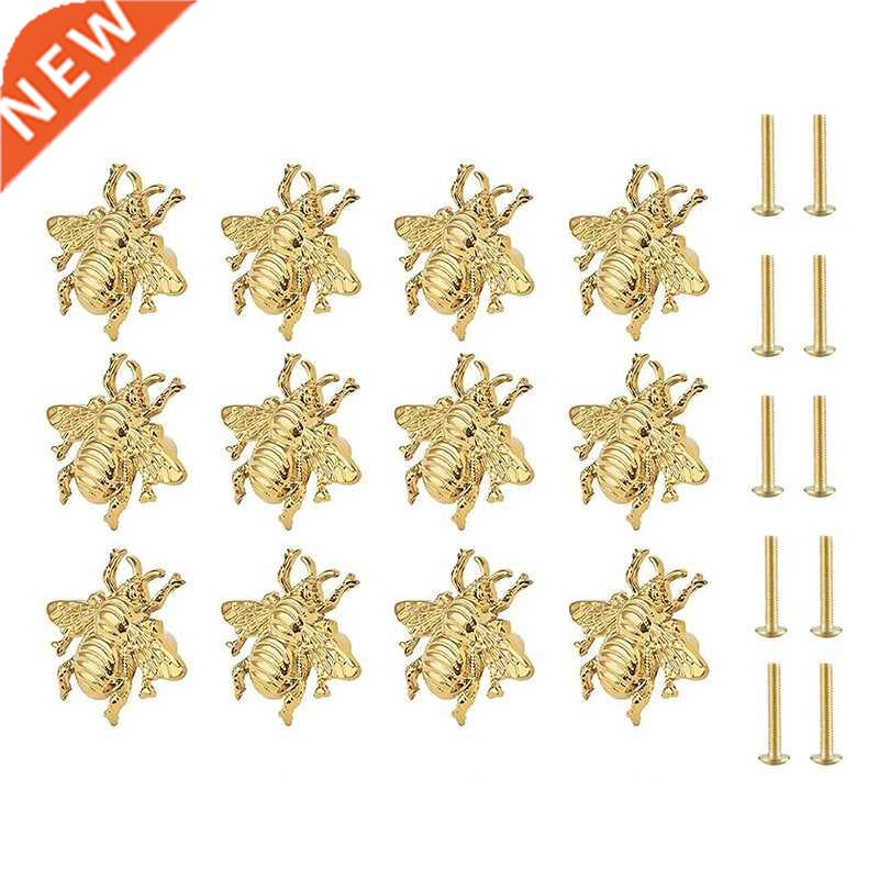 12PCS Bee Handles Brass Gold Knobs For Cabinets For Kitchen