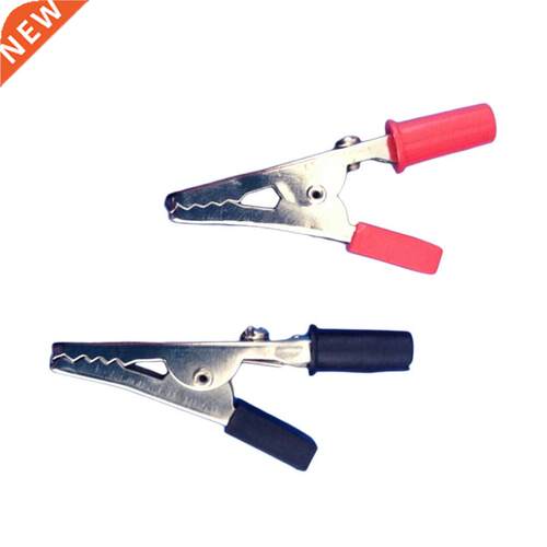 10pcs Insulated Crocodile Clips Plastic Handle Cable Lead Te