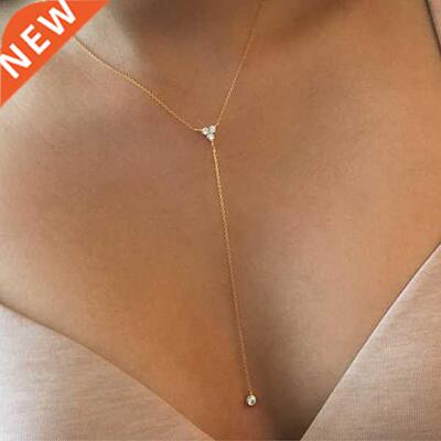 2022 925 Sterling silver simple long chain lariat necklace t