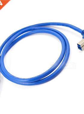 3Ft 1M USB 3.0 A male plug to USB 3.0 B male 90 degree left