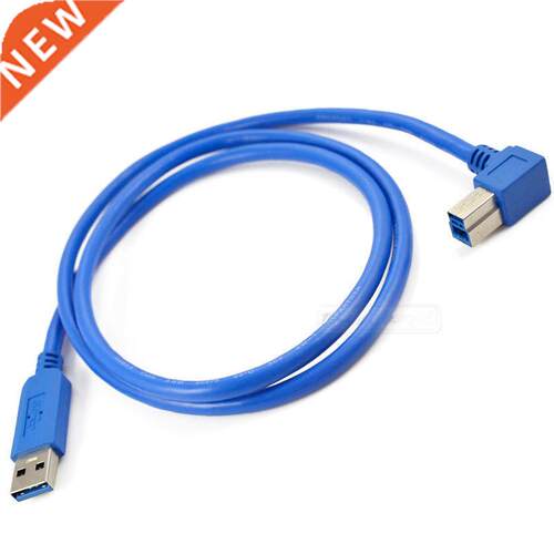3Ft 1M USB 3.0 A male plug to USB 3.0 B male 90 degree left