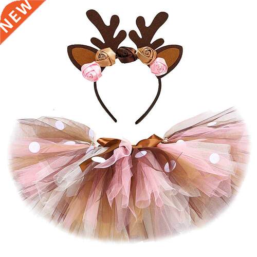 Baby Girls Deer Tutu Skirt Outfit for Kids Christmas Reindee