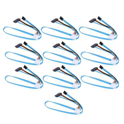 10 Pcs SATA Cable for SAS 29PN+4PN Male to Female Power Ad
