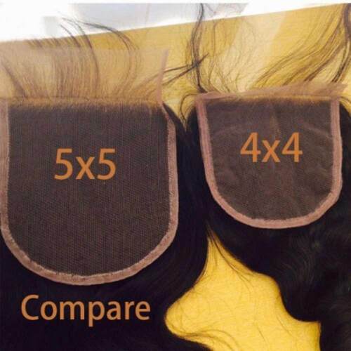 4x4 5x5 Lace Closure Remy Human Hair Hand Tied Human Hair HD
