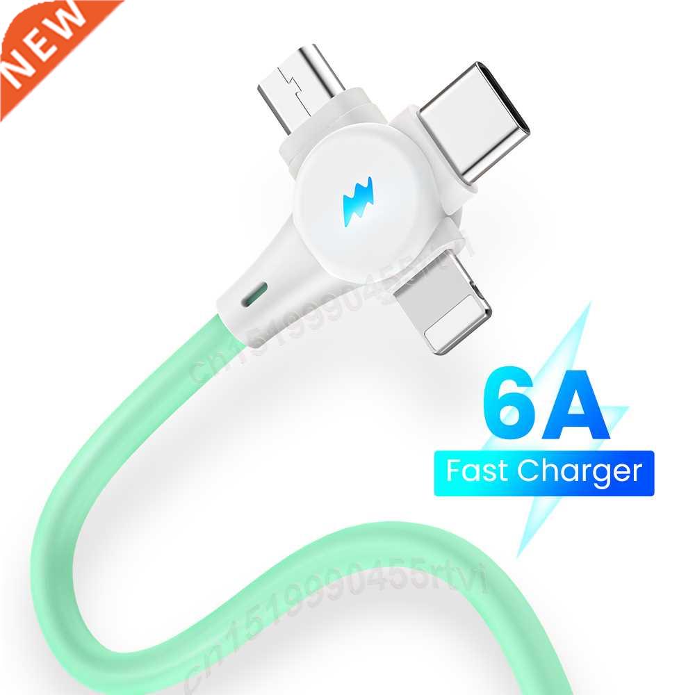 1/2m 3 In 1 USB Data Cable Micro USB/Type C/8 Pin Kable for