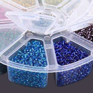 1 Box 8 Colors Glass Beads Transparent Hand-sewing Cross
