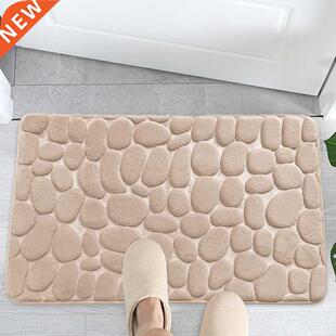 Memory Foam Bath Mat Cobblestone Embossed Bathroom Floor Rug