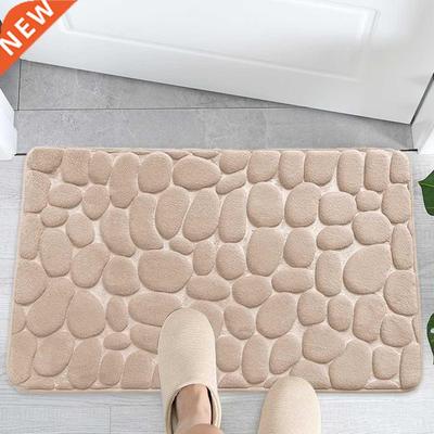 Memory Foam Bath Mat Cobblestone Embossed Bathroom Floor Rug