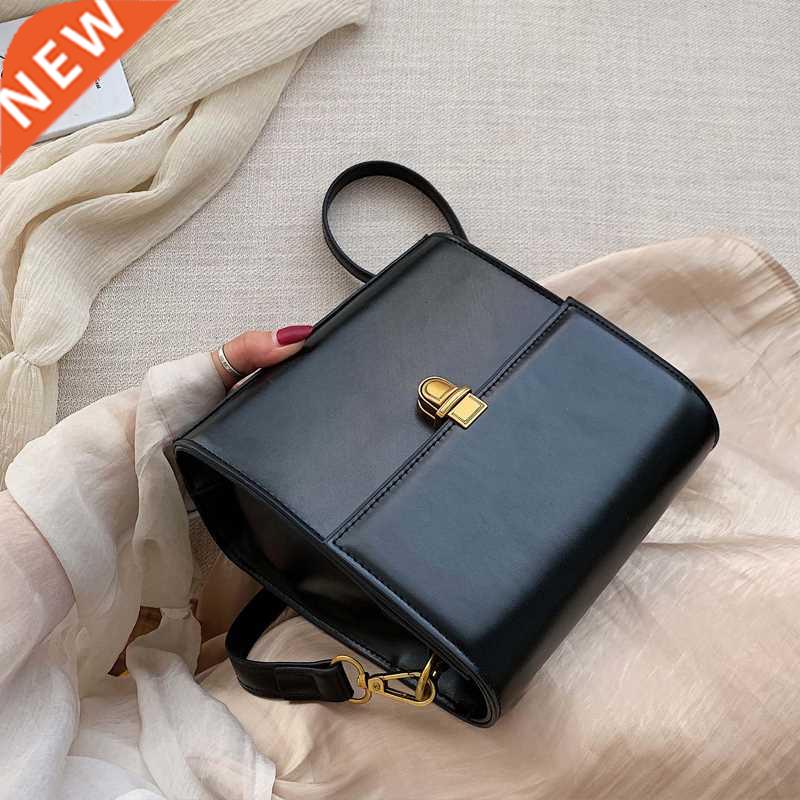 Simple Style Vintage Leather Crossbody Bags For Women Lock