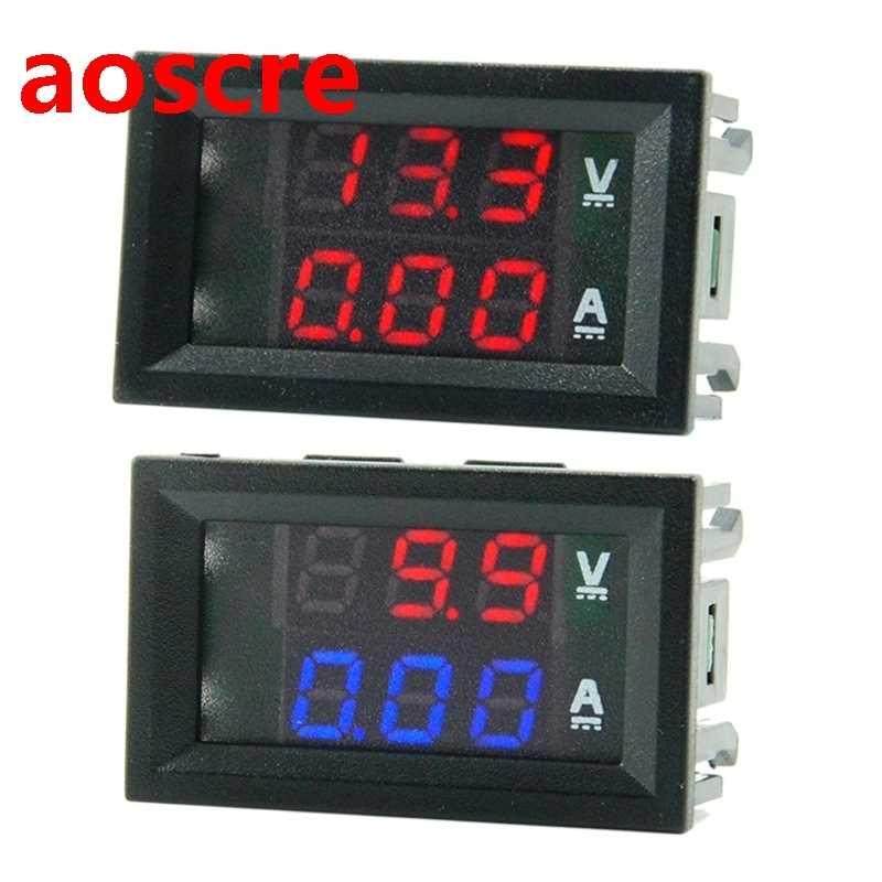 DC 7-110V 10A 50A 100A Voltmeter Current meter Amp Volt Gaug - 实物图