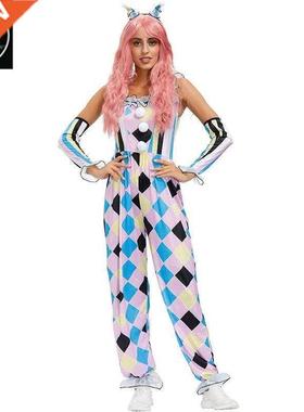 Halloween horror clown Paris women's clown costume diamond c