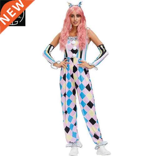 Halloween horror clown Paris women's clown costume diamond c