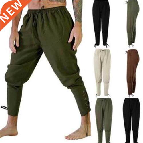 Adult Man Medieval Viking Pirate Cosplay Costume Lace-Up Ban