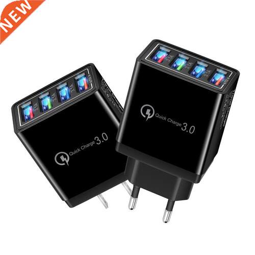 Portable 3.1A Quick Charging Home Travel EU/US Plug 4 USB Po