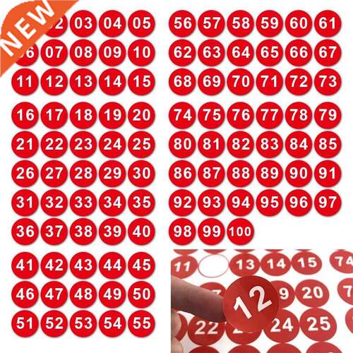 1 100 stickers round number black digital sticker label lab