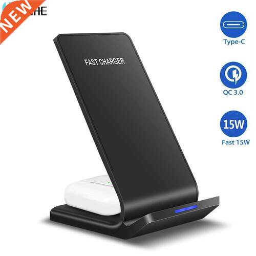 15W Qi Wireless Charger for Samsung S20 S10 S9 Note 10 Buds