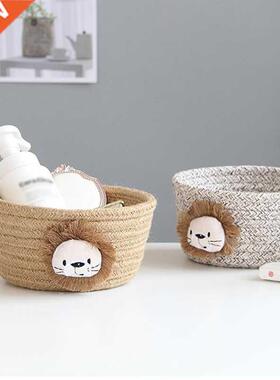 Cartoon Animals Hand Woven Storage Basket Kids Toys Desk