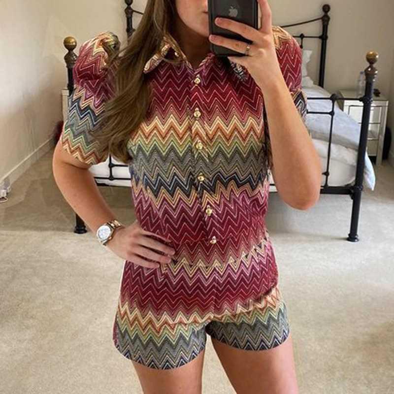 AGong Summer Panelled Suits Women Fashion Puff Sleeve Front