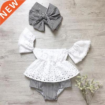 2PCS Toddler Baby Girls Summer Floral Clothes Cotton Linen S