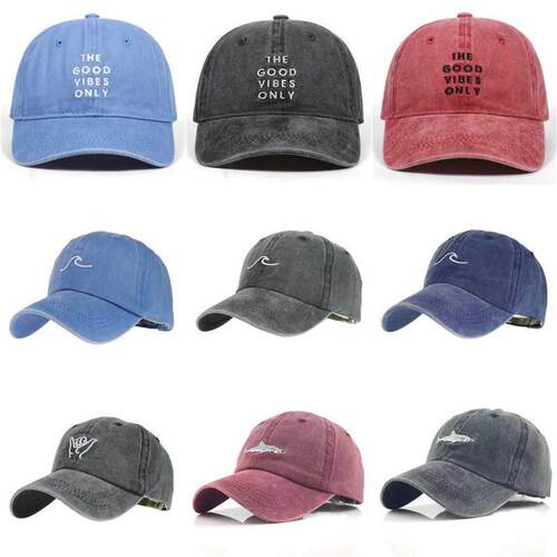 Embroidery cap Washed wave baseball cap outdoor leisure New