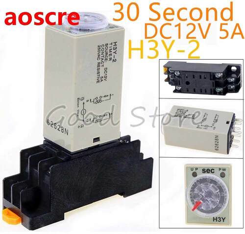 1SET H3Y-2 12V Small time relay 0-30Sec ST6P electronic rela