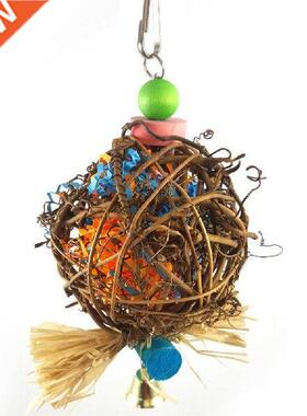 Bird Parrot Swing Toys Hanging Chewing Rattan Toys For