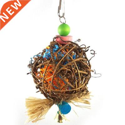 Bird Parrot Swing Toys Hanging Chewing Rattan Toys For