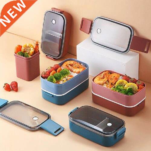 Microwave Lunch Box Double-layer Dinnerware Food Storage