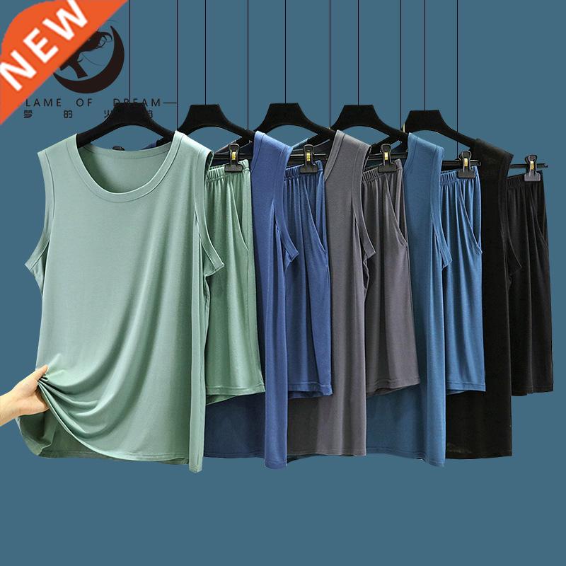 Flame Of Dream Modal Pajamas Men's 2022 Summer Vest Shorts