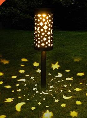 Star Moon Solar LED Iron Art Lantern Light Garden Yard Outdo