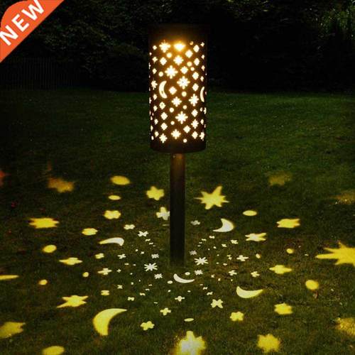 Star Moon Solar LED Iron Art Lantern Light Garden Yard Outdo