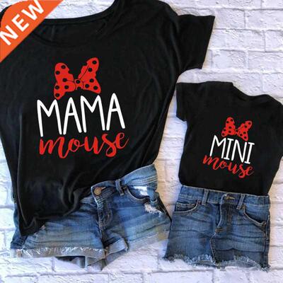 1PC Fashion Mommy and Me Family Matching Tshirts Baby Girls