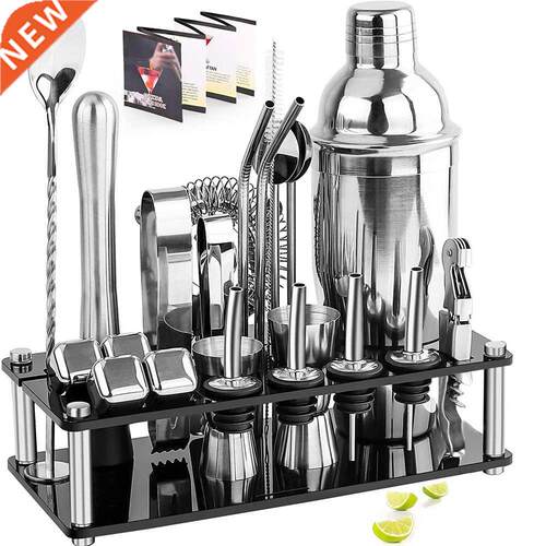 Bartender Kit, Boston Cocktail Shaker Set With Acrylic Stand