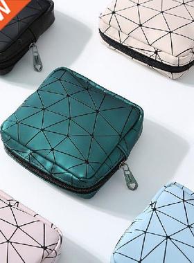 Portable Pad Storage Bag Multifunctional PU Leather Women