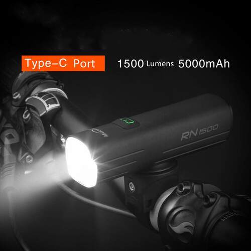 Bike Front Light Rechargeable Bicycle Light Waterproof 1500