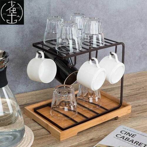 Drain glass water cup hanger coffee cup ug cup holder tray