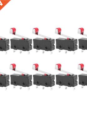 10 Pcs Mini Micro Limit Switch Roller Lever Arm SPDT Snap Ac
