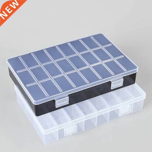 Practical 24 Grids Compartment Plastic Storage Box Jewelry E