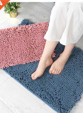 Solid Color Bathroom Mat Bath Carpets Chenille Water Absorpt