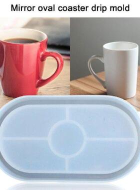 DIY Flowerpot Mirror Oval Coaster Epoxy Reusable 3D Mold