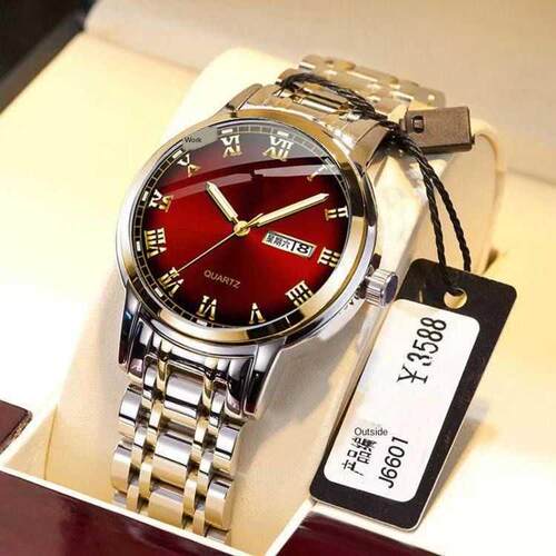 Authentic Red Men's Wrist Watch Super Fashion Full Stainles