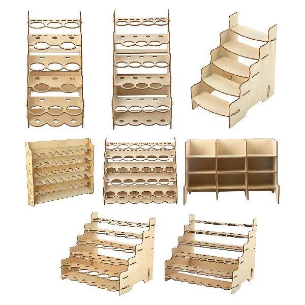 Basics Craft Paint & Brush Organizer Rack, Holds up to