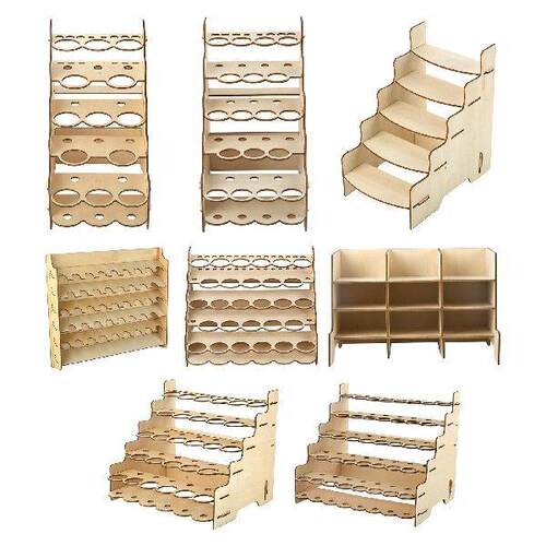 Basics Craft Paint & Brush Organizer Rack, Holds up to