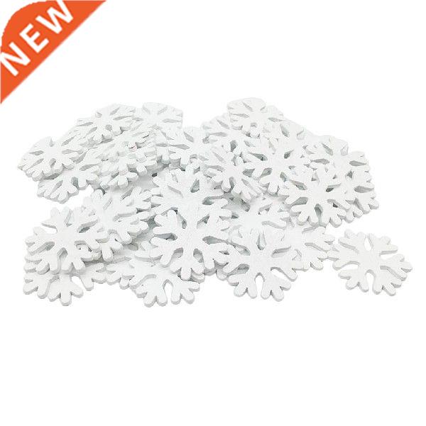 100Pc Christmas Snowflake 3cm Wood Craft Embelishments Cut