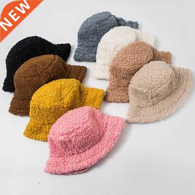 Women Hat Solid Artificial Fur Warm Female Cap Faux Fur Wint