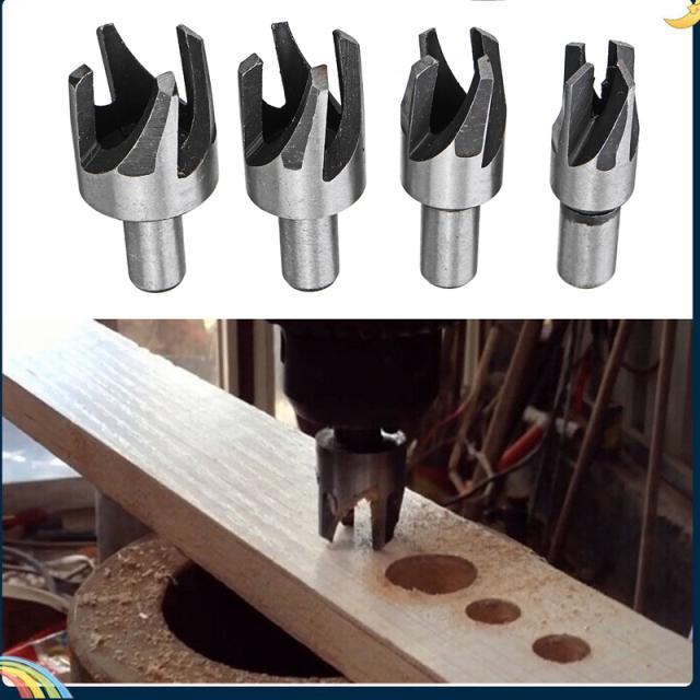 4 Pcs/set Wood Plug Hole Cutter Drill it Set 1/4, 3/8, 1/2,