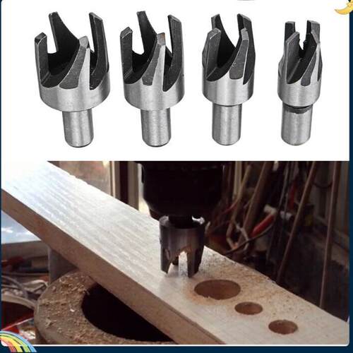 4 Pcs/set Wood Plug Hole Cutter Drill it Set 1/4, 3/8, 1/2,